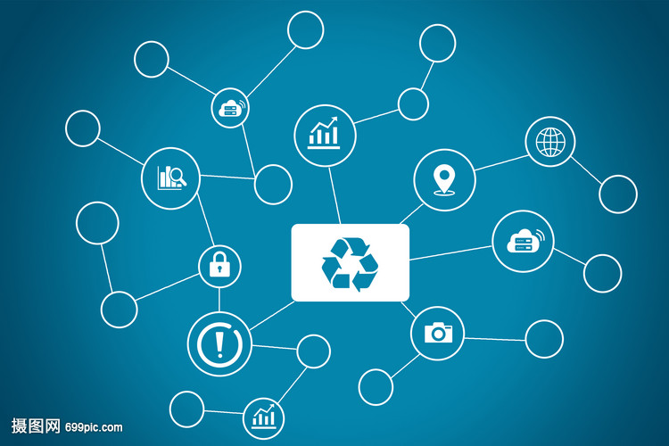 藍(lán)色環(huán)保科技連線圖圖